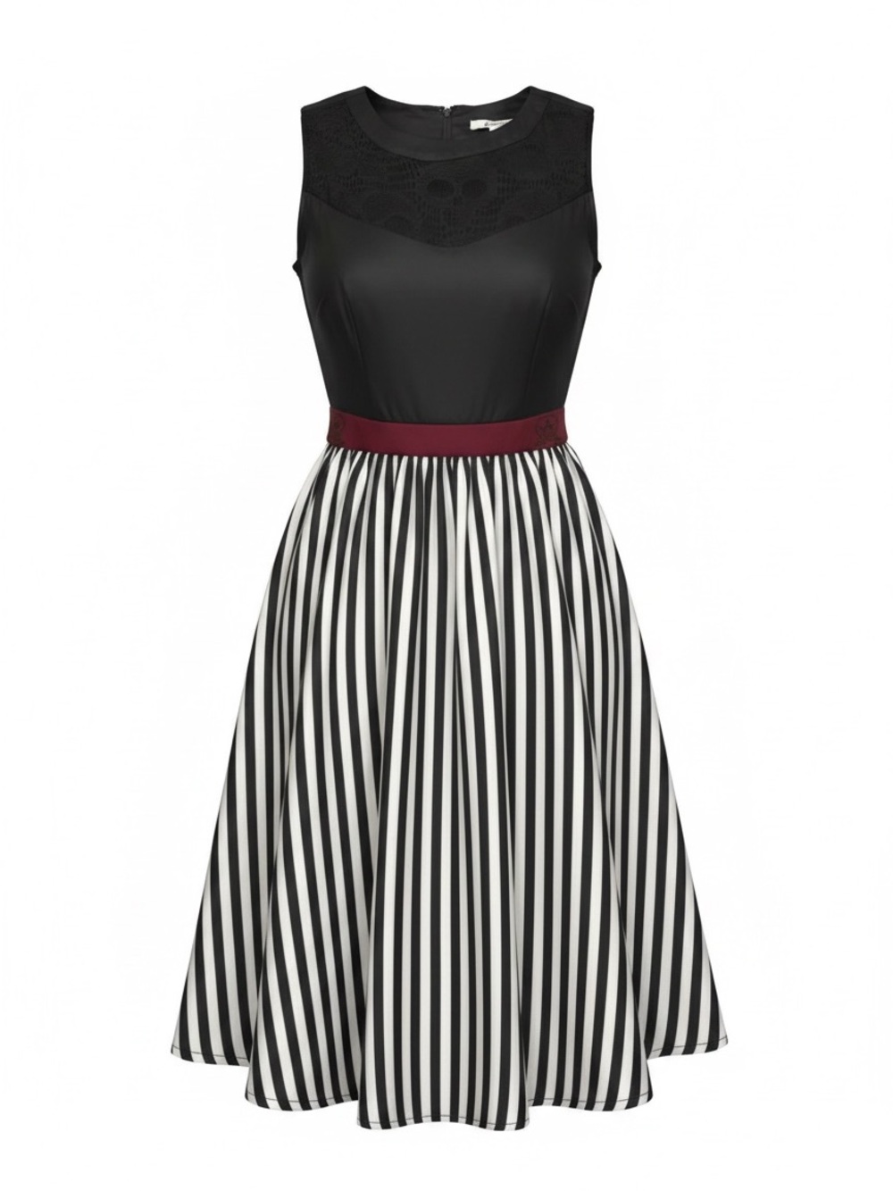 Disney Pirates Inspired Striped Midi Dress Black w/ Bodice NWT See Description